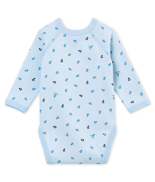Eerste body met lange mouwen voor babyjongens blauw/blauw