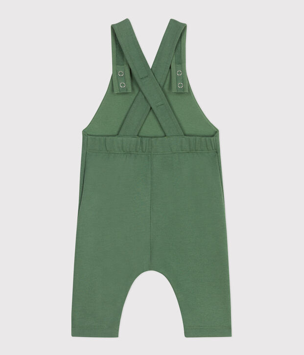 Salopette b&eacute;b&eacute; en coton jambes longues, unie vert