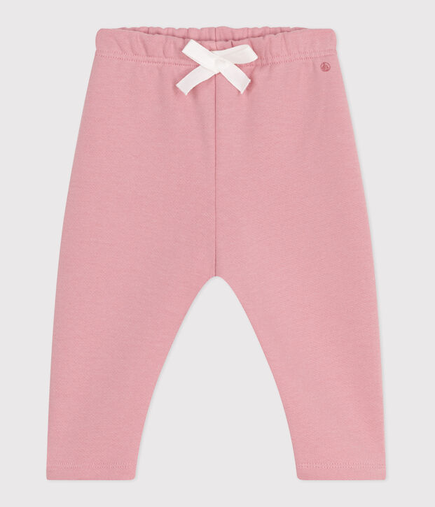 Effen katoenen joggingbroek voor baby's roze