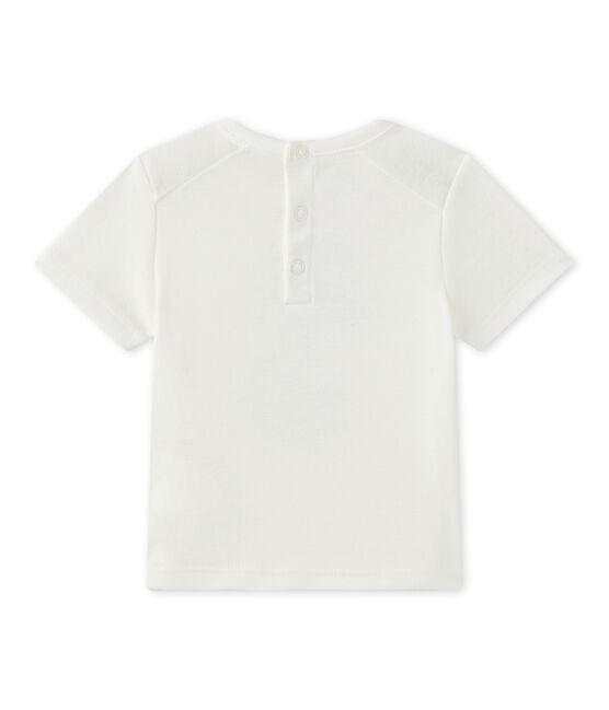 T-shirt met korte mouwen voor babyjongens wit MARSHMALLOW