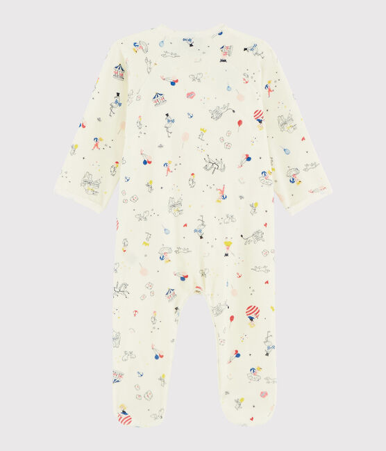 Dors-bien à imprimé carrousel bébé fille en velours blanc MARSHMALLOW/blanc MULTICO