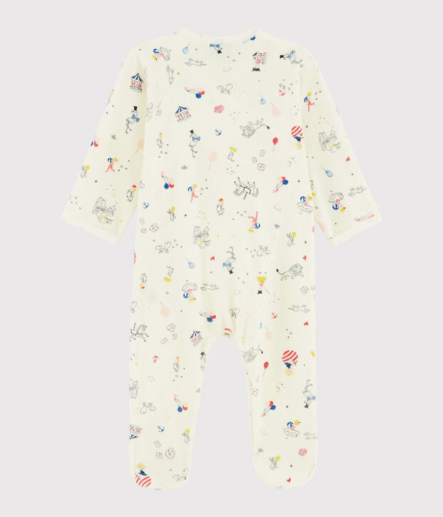 Dors-bien &agrave; imprim&eacute; carrousel b&eacute;b&eacute; fille en velours blanc/multicouleur