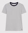 L'Iconique, T-shirt van gestreepte ribstof met korte mouw voor dames wit MARSHMALLOW/blauw SMOKING