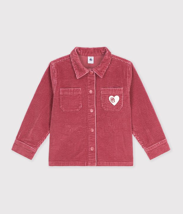Effen fluwelen kinderhemd roze