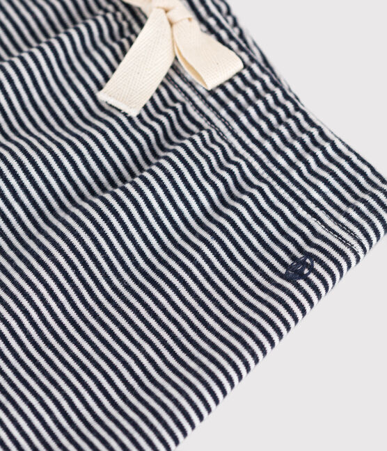 Babybroek van biologisch katoen blauw SMOKING/wit MARSHMALLOW