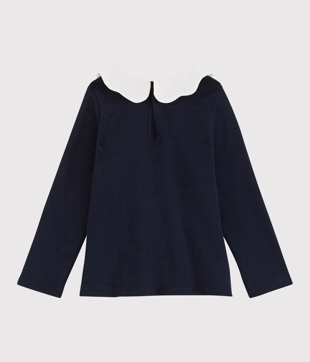 Blouse manches longues b&eacute;b&eacute; fille bleu marine