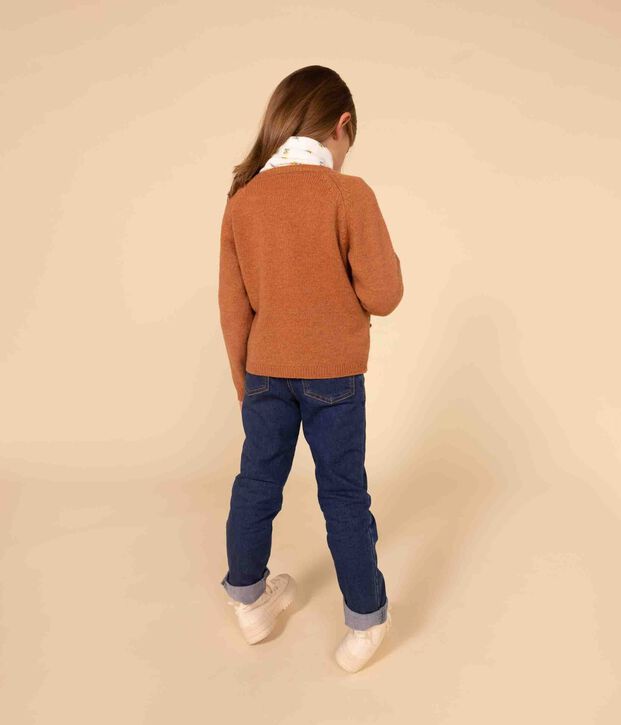 Cardigan en laine enfant fille marron