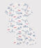 Korte katoenen kinderpyjama met Parijs-print wit MARSHMALLOW/wit MULTICO