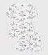 Korte katoenen kinderpyjama met Parijs-print