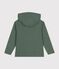 Sweatshirt zippé à capuche en cote enfant garçon vert CROCO