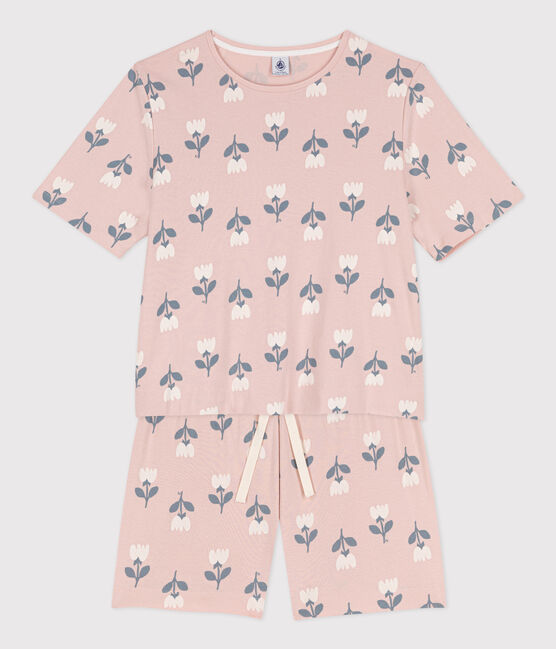 Pyjacourt tulipes en coton femme rose SALINE/blanc MULTICO