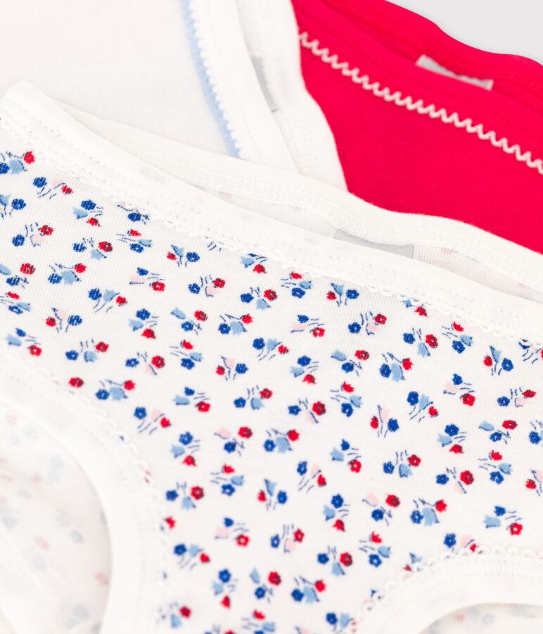 Set van 3 hoge meisjesslips in katoen multicouleur