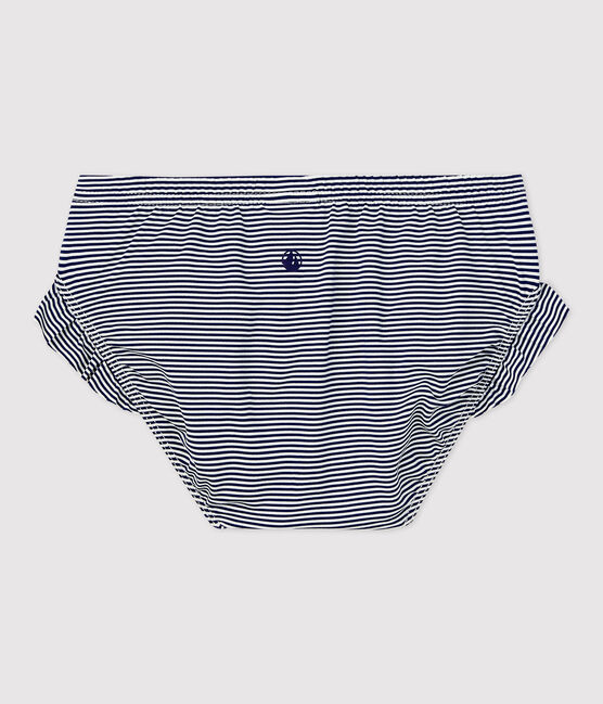 Bas de maillot de bain en matière recyclée bébé bleu MEDIEVAL/blanc MARSHMALLOW