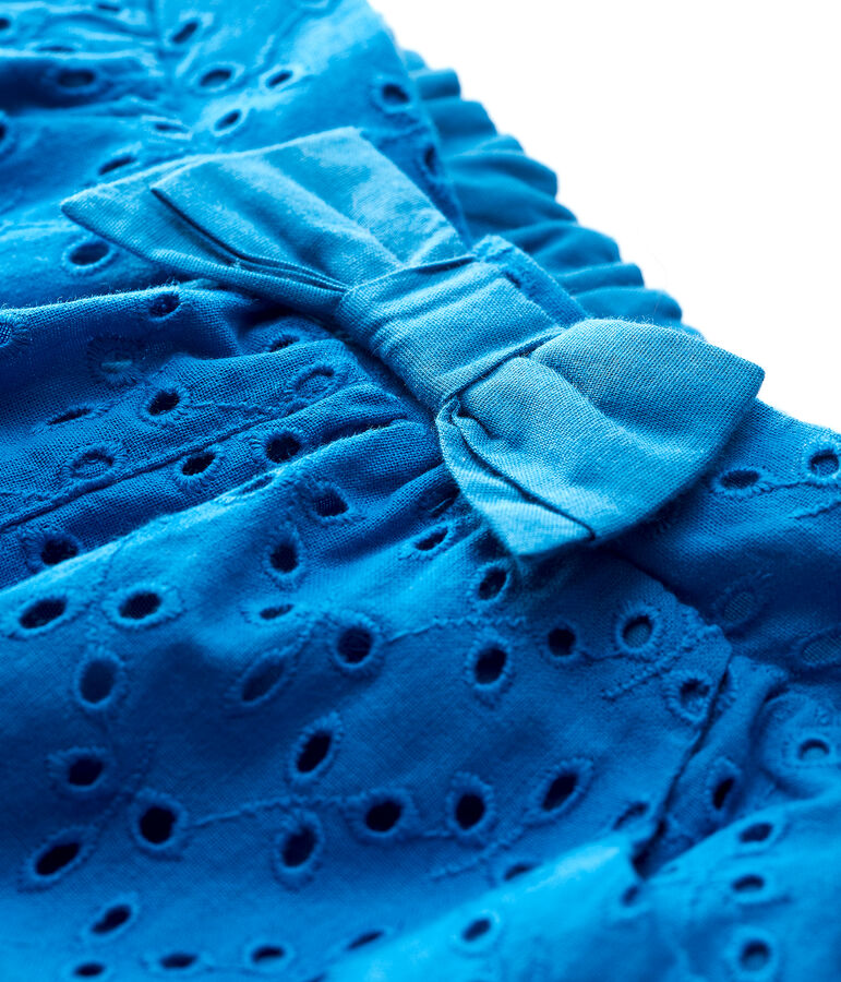 Shorts van Engels borduursel voor babymeisjes blauw