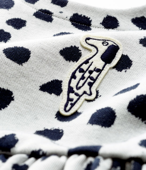 Jurk met lange mouwen babymeisje Jean Jullien wit/DOTTIES CN