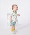 Katoenen T-shirt met korte mouwen en bootjesprint voor baby's wit MARSHMALLOW/ ORGE