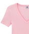T-shirt femme col V en côte originale rose BABYLONE