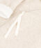 Combinaison longue grise chinée à capuche bébé en coton biologique beige MONTELIMAR CHINE