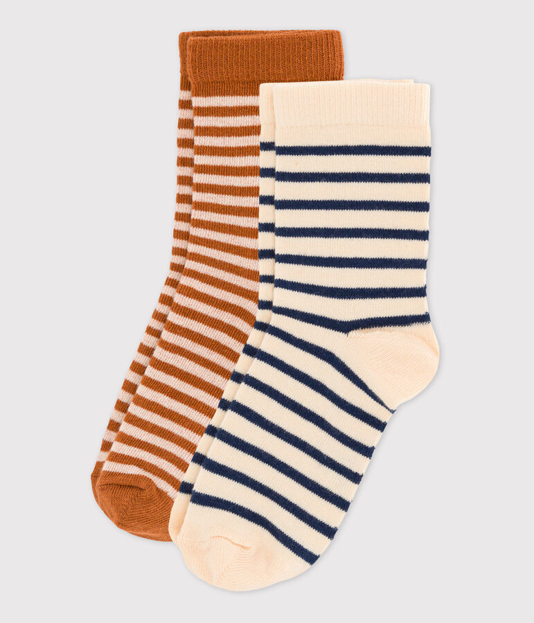 Lot de 2 paires de chaussettes enfant gar&ccedil;on-fille multicouleur