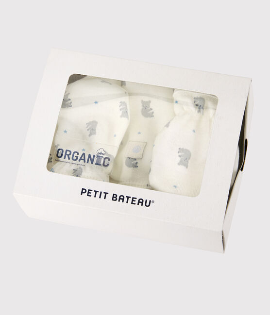 Lot bonnet naissance et moufles bébé en coton biologique variante 2