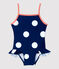Ecoverantwoord babybadpak uit 1 deel blauw MEDIEVAL/wit MARSHMALLOW
