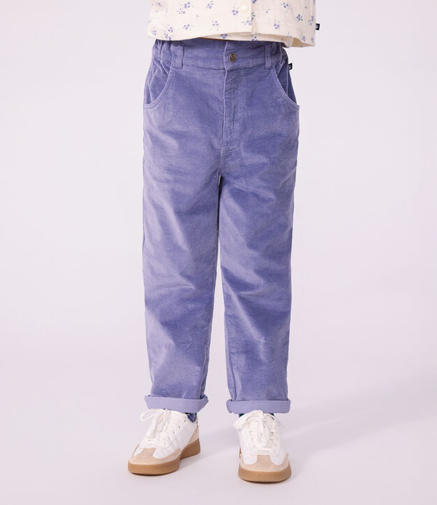 Fluwelen broek voor kinderen purper