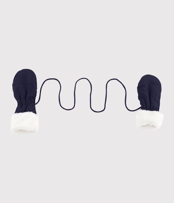 Moufles bébé polyester doublées micropolaire bleu SMOKING