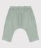 Pantalon sarouel uni en gaze de coton bio bébé vert HERBIER