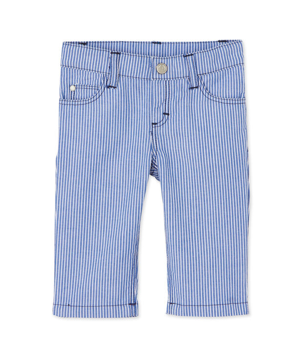 Gestreepte babybroek voor jongens blauw/wit