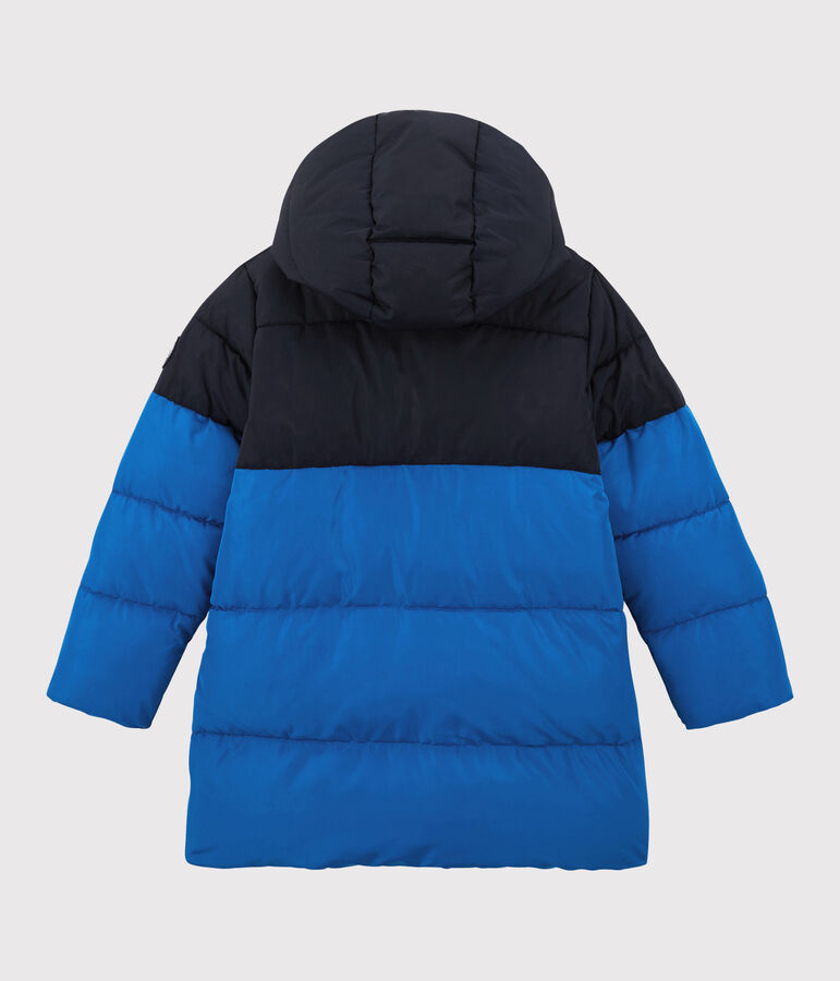 Lang meisjes/jongens donsjack blauw/blauw