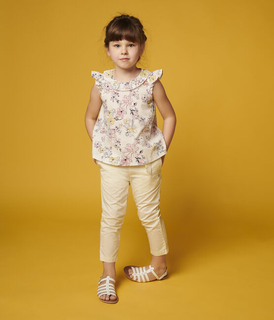 Twill broek voor meisjes geel CITRONEL