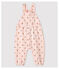 Salopette imprimé en molleton bébé fille rose FLEUR/blanc MULTICO