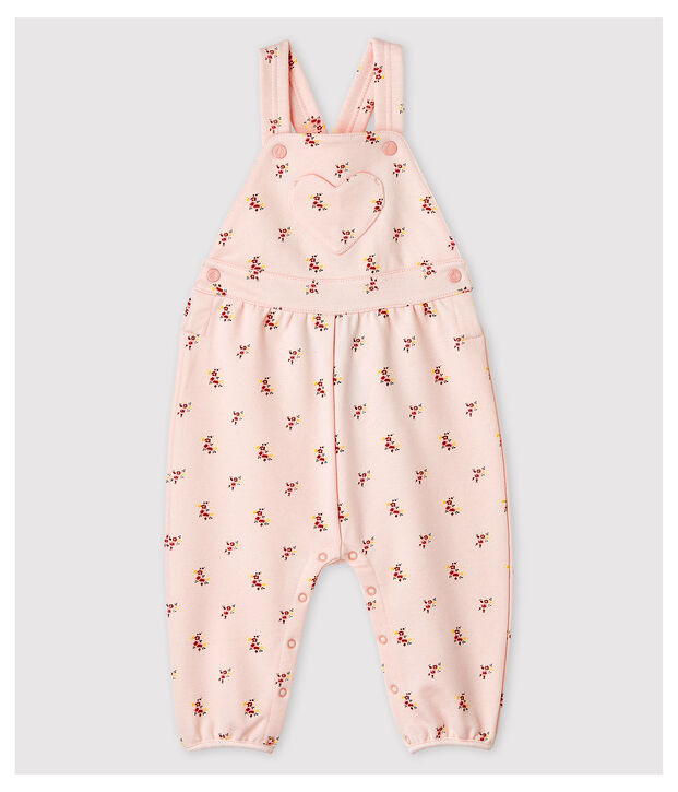 Molton tuinbroek met print voor babymeisjes roze/multicouleur