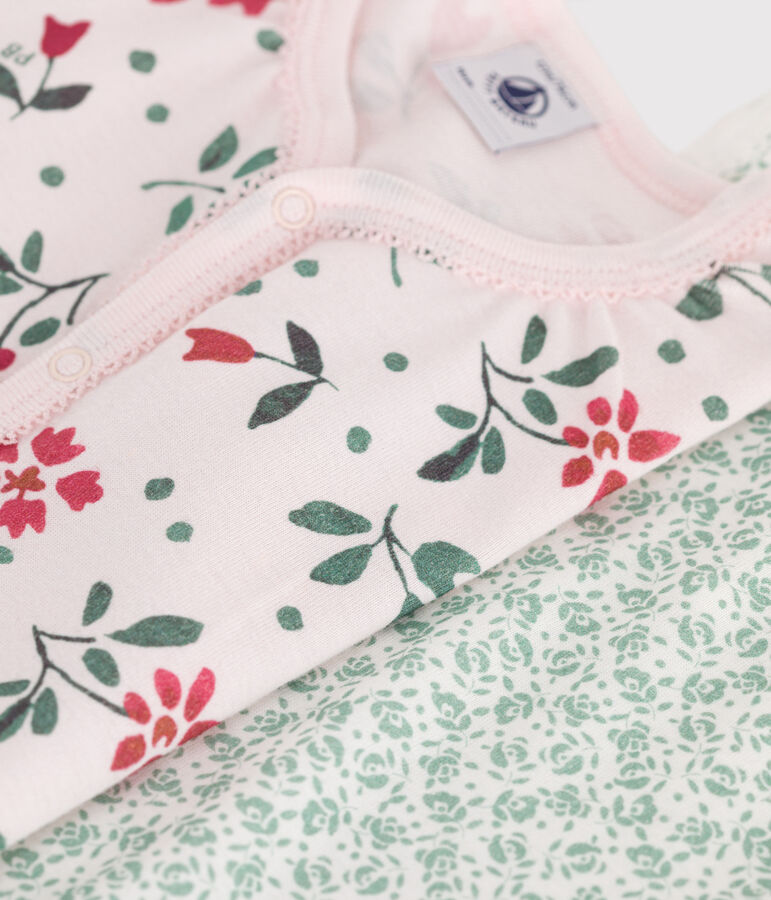 Setje met 2 korte katoenen babypakjes met bloemenprint multicouleur