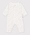 Pyjama b&eacute;b&eacute; sans pieds en coton imprim&eacute; &agrave; fleurs blanc/rose