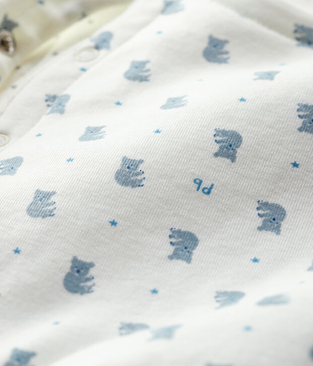 Gilet sans manches b&eacute;b&eacute; en coton biologique ouatin&eacute;e blanc/gris/multicouleur