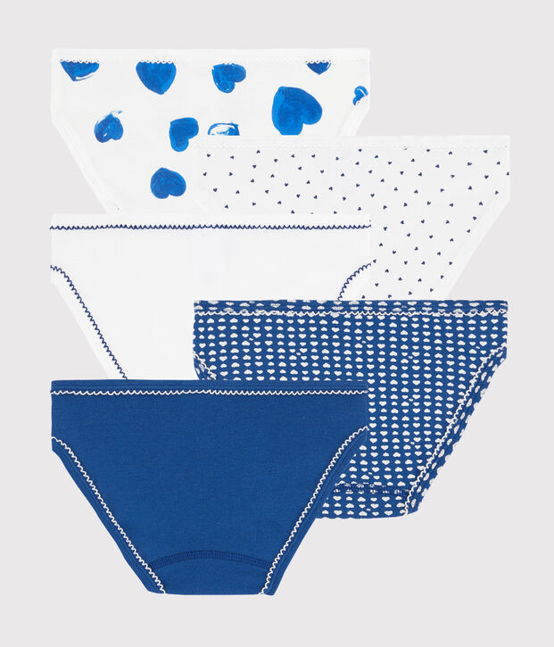 Set van 5 meisjesonderbroeken met hartjes multicouleur