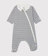 Bodyjama met rits baby van gebreide stof
