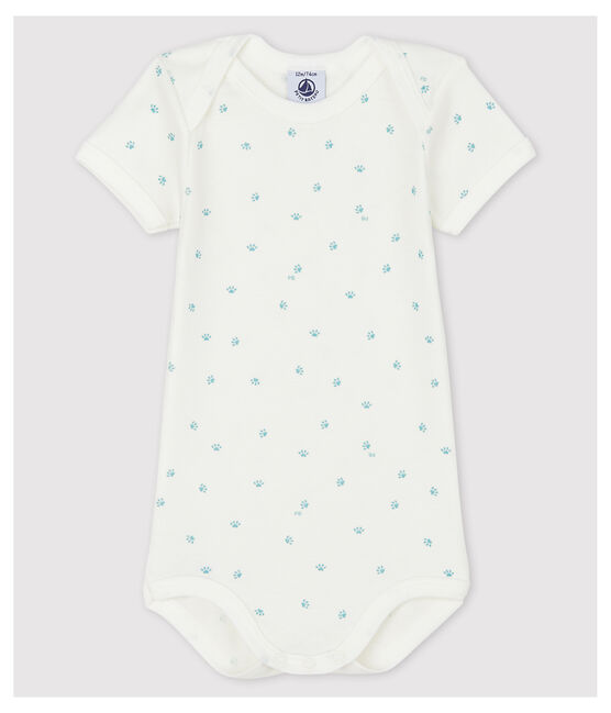 Body manches courtes pattounes bébé blanc MARSHMALLOW/blanc MISTIGRI