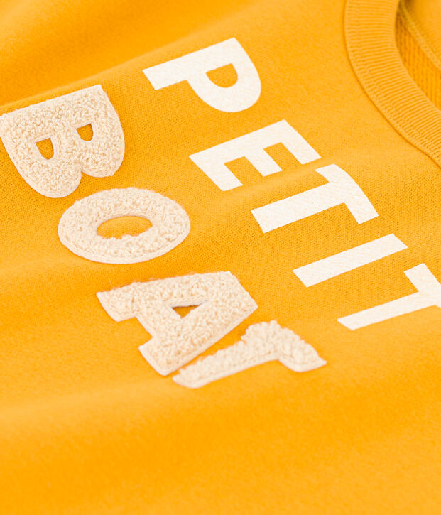 Sweatshirt bedrukt in fleece voor jongens en meisjes geel