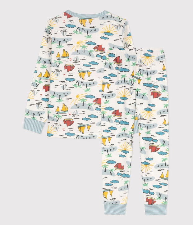 Pyjama explorateur en coton enfant blanc/multicouleur