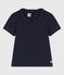 T-shirt met korte mouwen in biokatoen voor meisjes blauw SMOKING