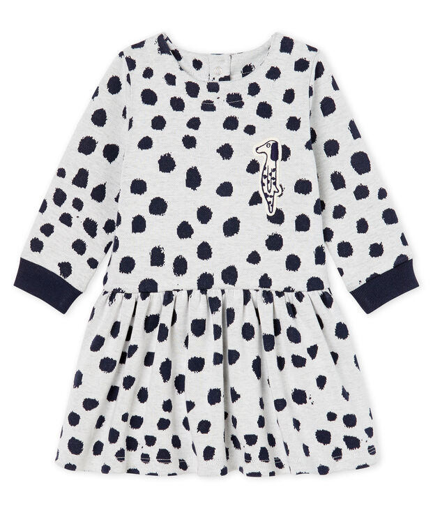 Jurk met lange mouwen babymeisje Jean Jullien wit/DOTTIES CN