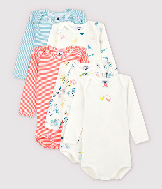 Set van 5 rompertjes met lange mouwen voor babymeisjes variante 1