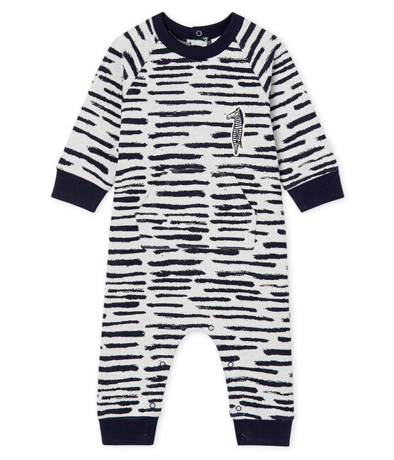 Combinaison longue bébé garçon Jean Jullien blanc MARSHMALLOW/ DASH