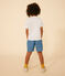 T-shirt met print van lichte jersey voor jongens wit MARSHMALLOW