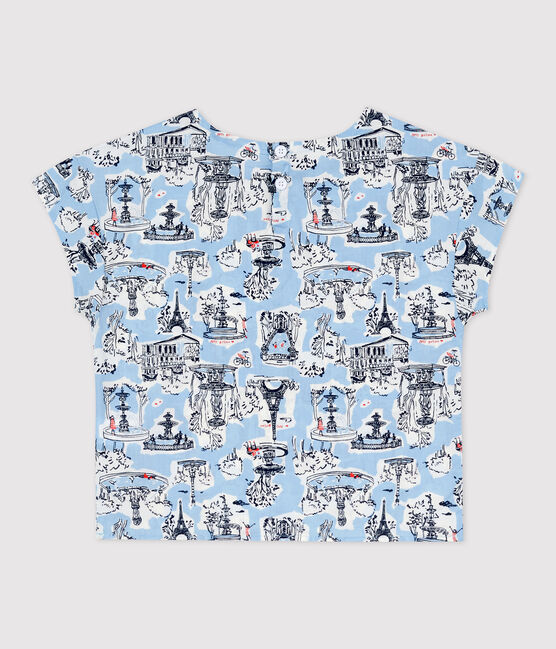 Blouse manches courtes à imprimé enfant fille blanc MARSHMALLOW/blanc MULTICO