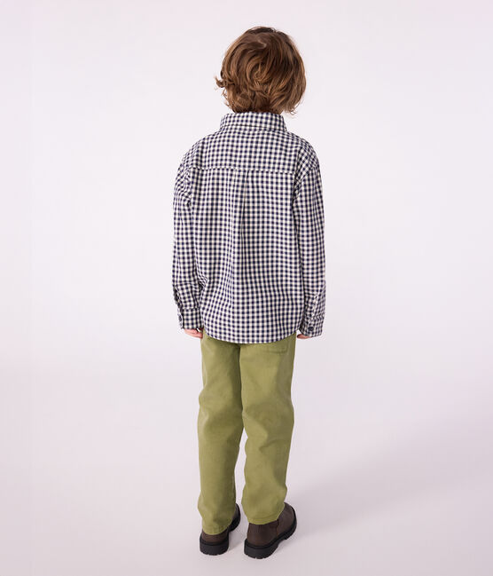 Chemise enfant en coton à carreaux bleu SOIR/ MILK