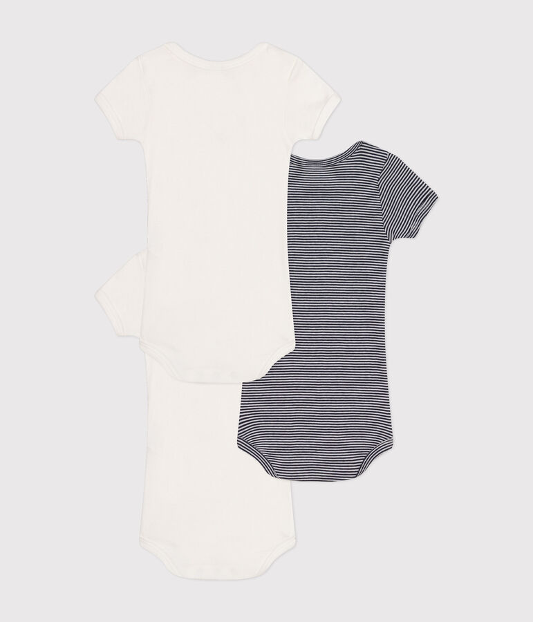 Lot de 3 bodies manches courtes en coton b&eacute;b&eacute; variante 1