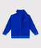 Effen katoenen sweatshirt met rits en opstaande kraag voor kinderen blauw PERSE